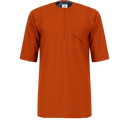 Orange tunic with a pocket on a white background