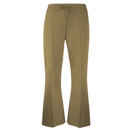 Khaki pants with a drawstring on a white background