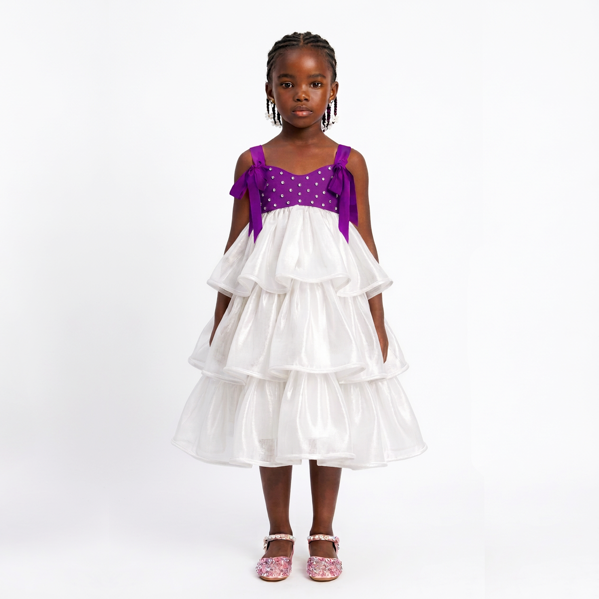 Seraphina Girls’ Cloud Tiered Occasion Dress