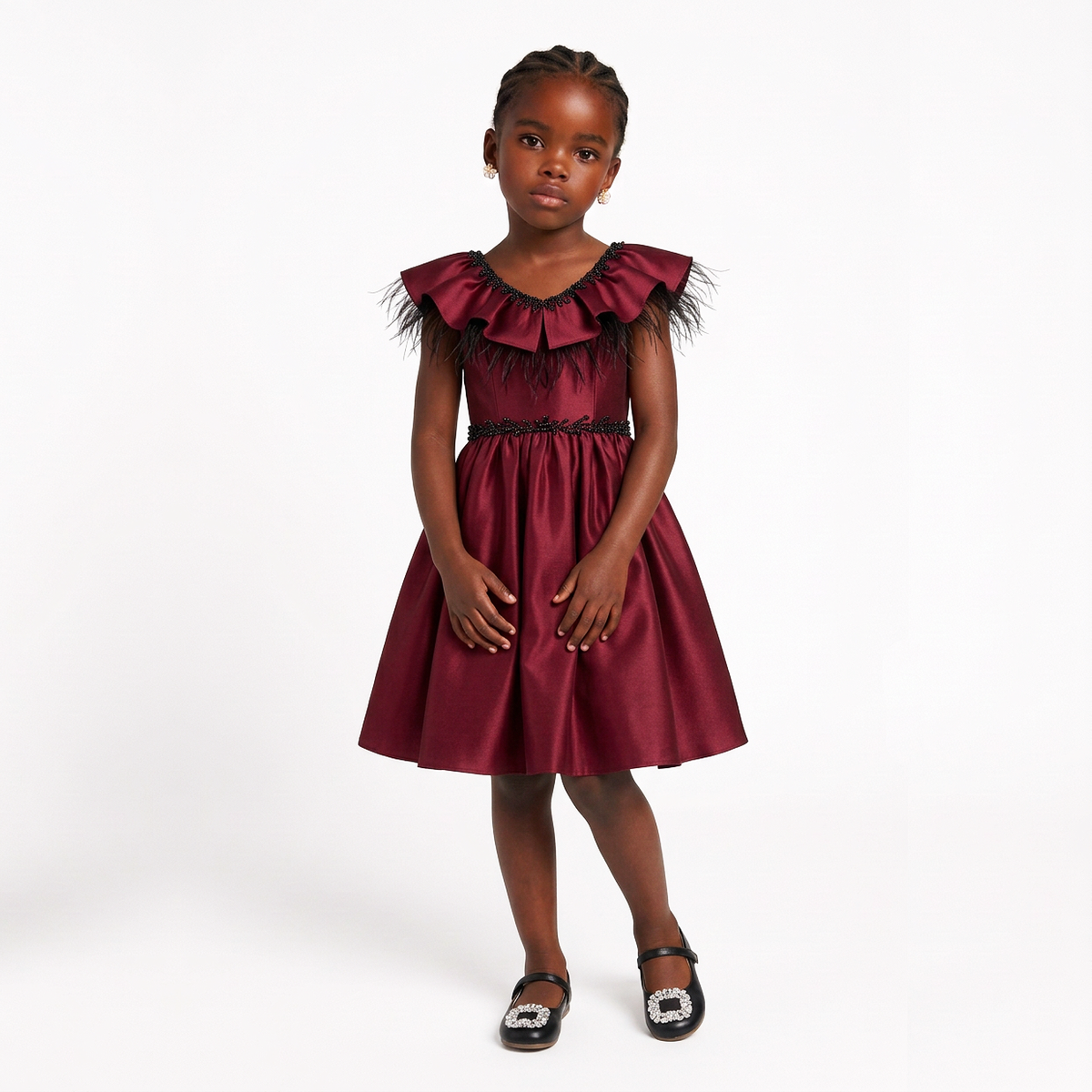 Layla Girls' Silk Flared Dress