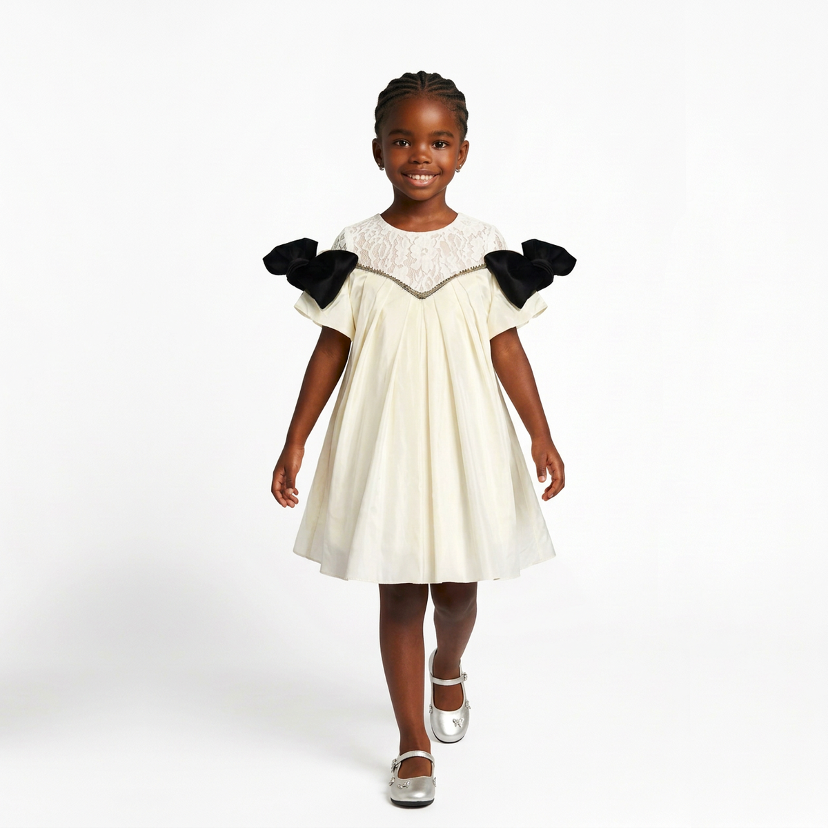 Vivienne Girls’ Bow Lace Dress