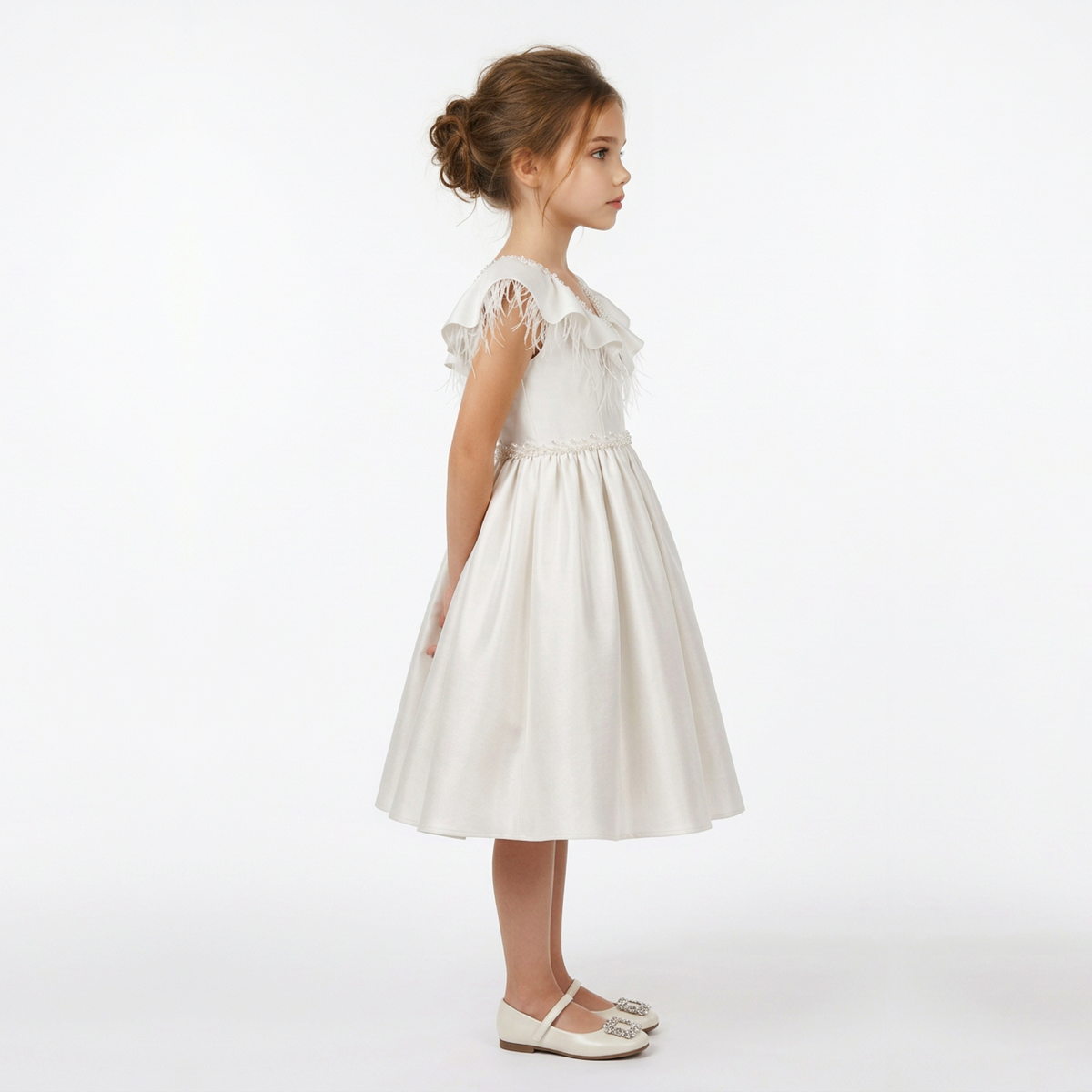 Layla Girls' Silk Flared Dress