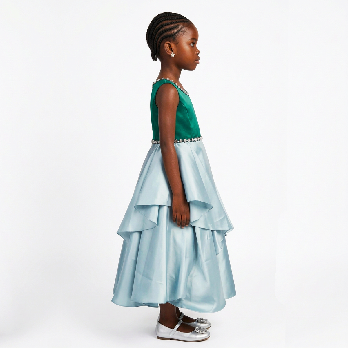 Esmeralda Girls’ High-Low Cascade Occasion Dress