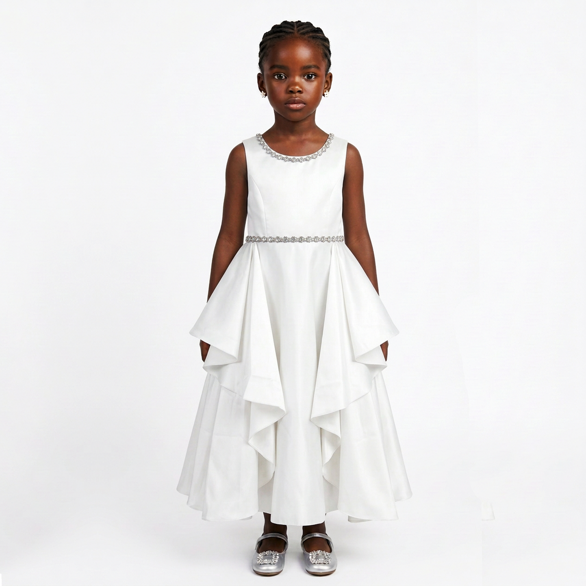 Esmeralda Girls’ High-Low Cascade Occasion Dress