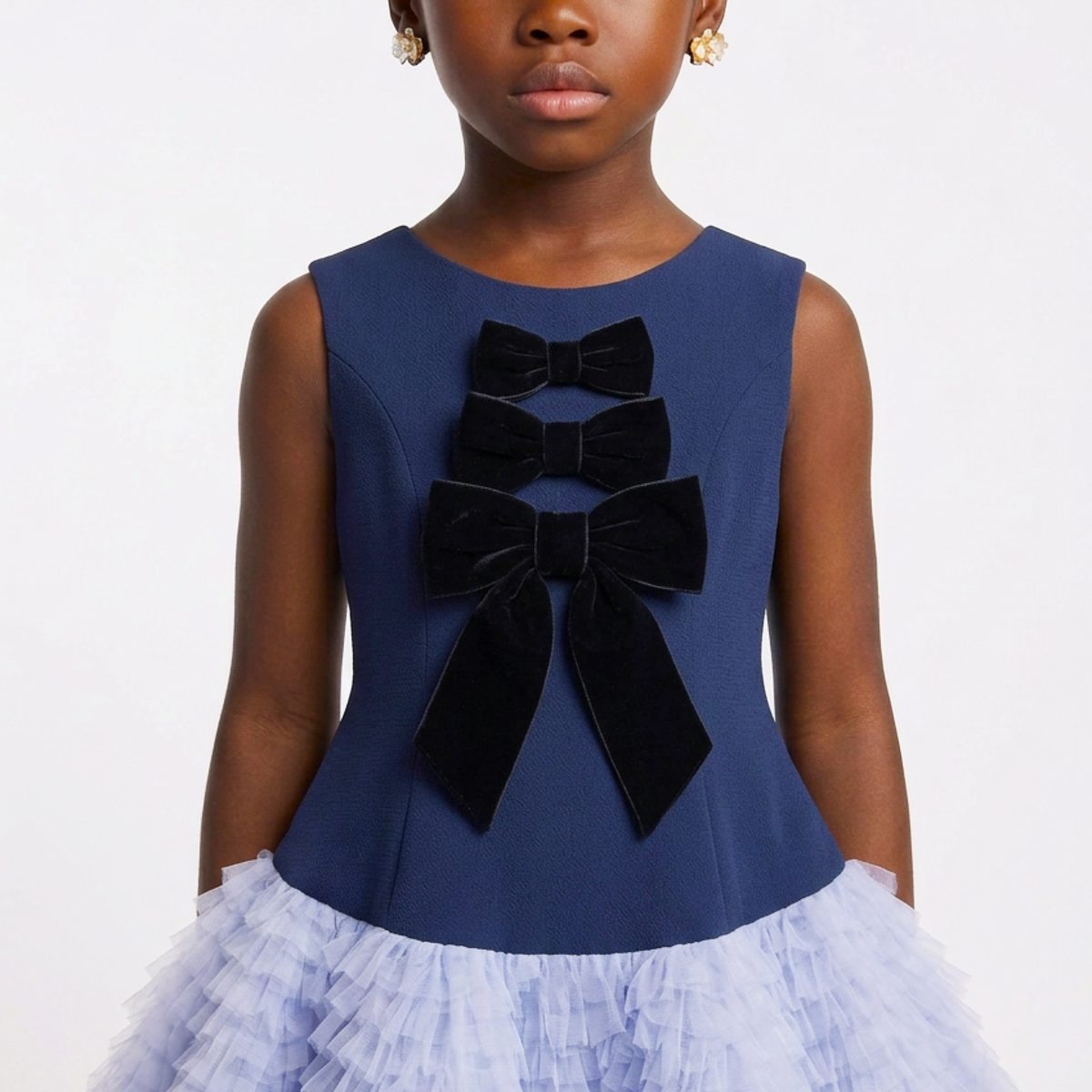 Saphira Girls’ Ombré Bow Ruffle Occasion Dress