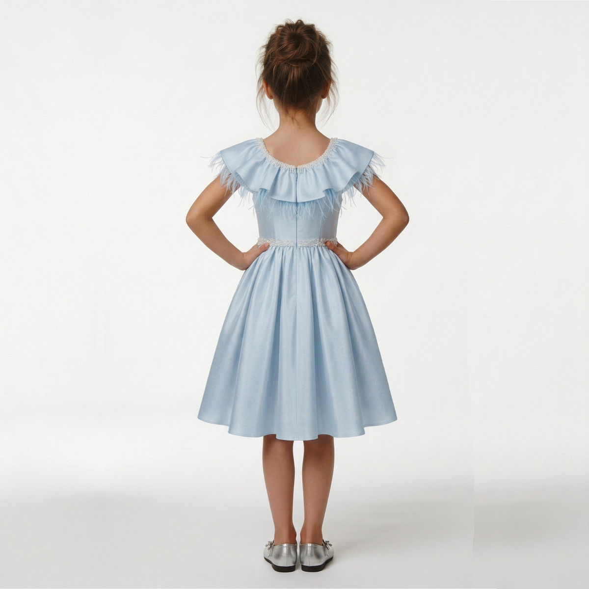 Layla Girls' Silk Flared Dress