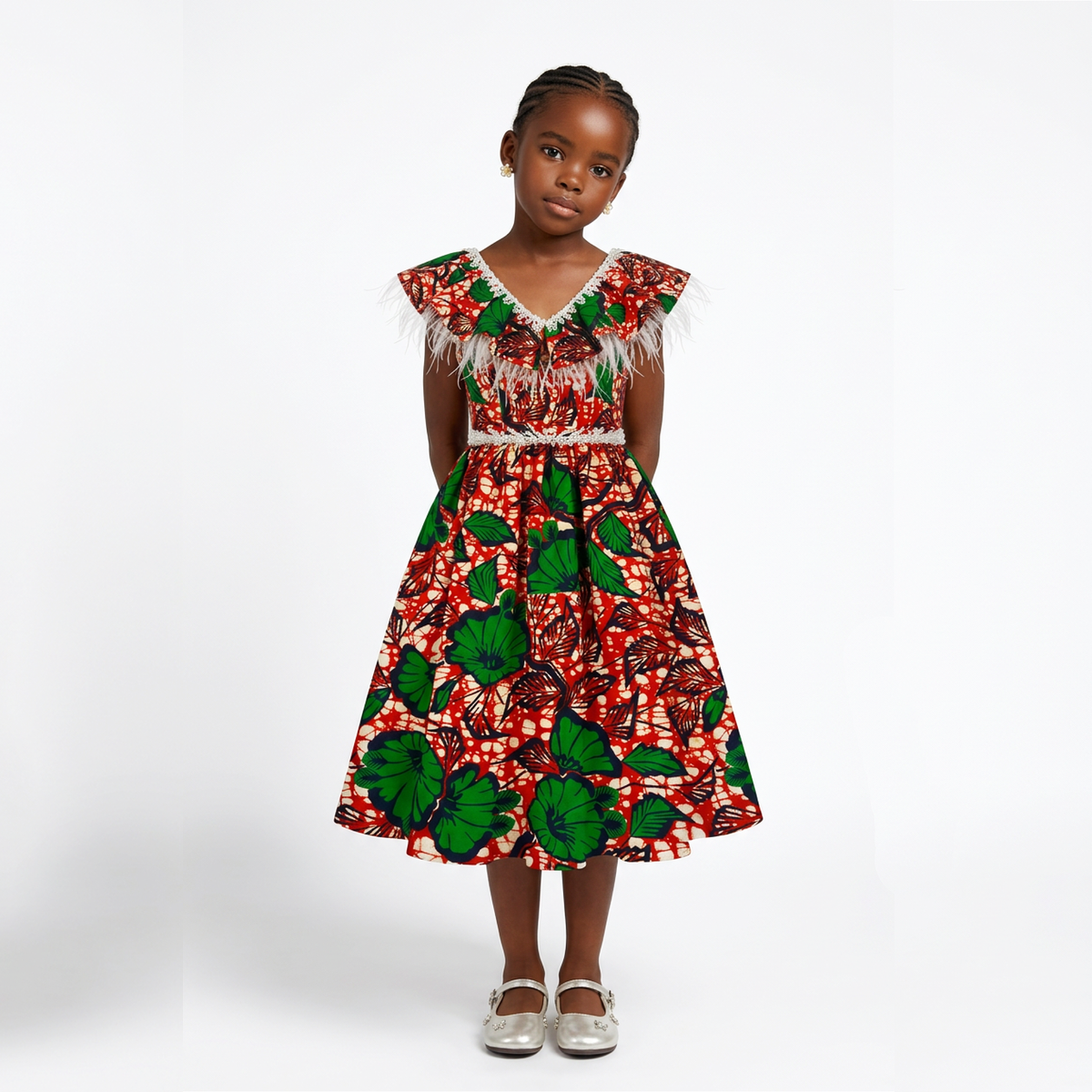 Layla Girls' Print Flared Dress