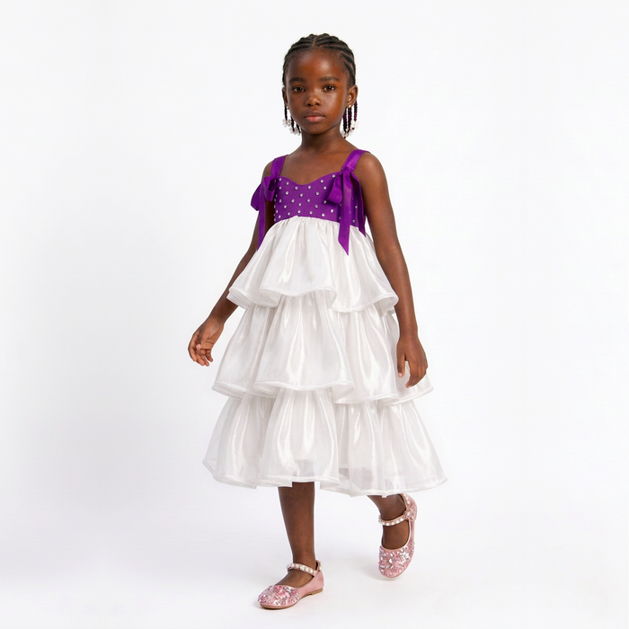 Seraphina Girls’ Cloud Tiered Occasion Dress