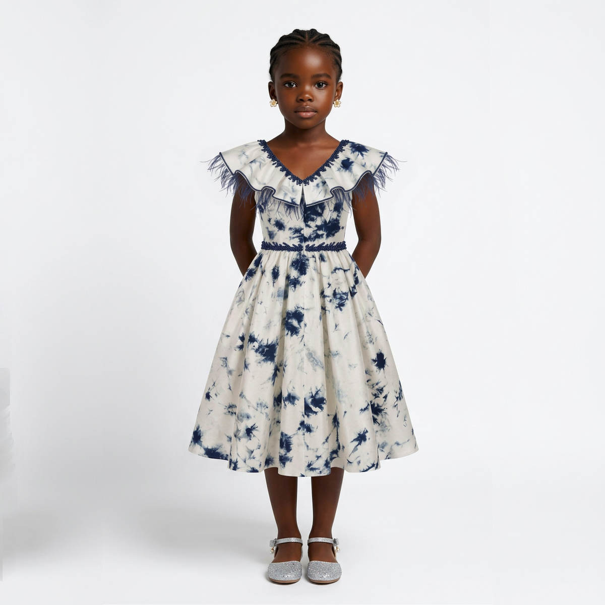 Layla Girls' Print Flared Dress