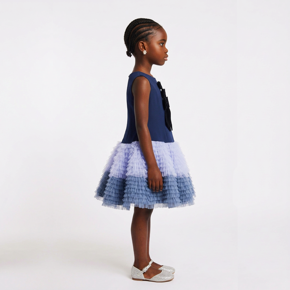 Saphira Girls’ Ombré Bow Ruffle Occasion Dress