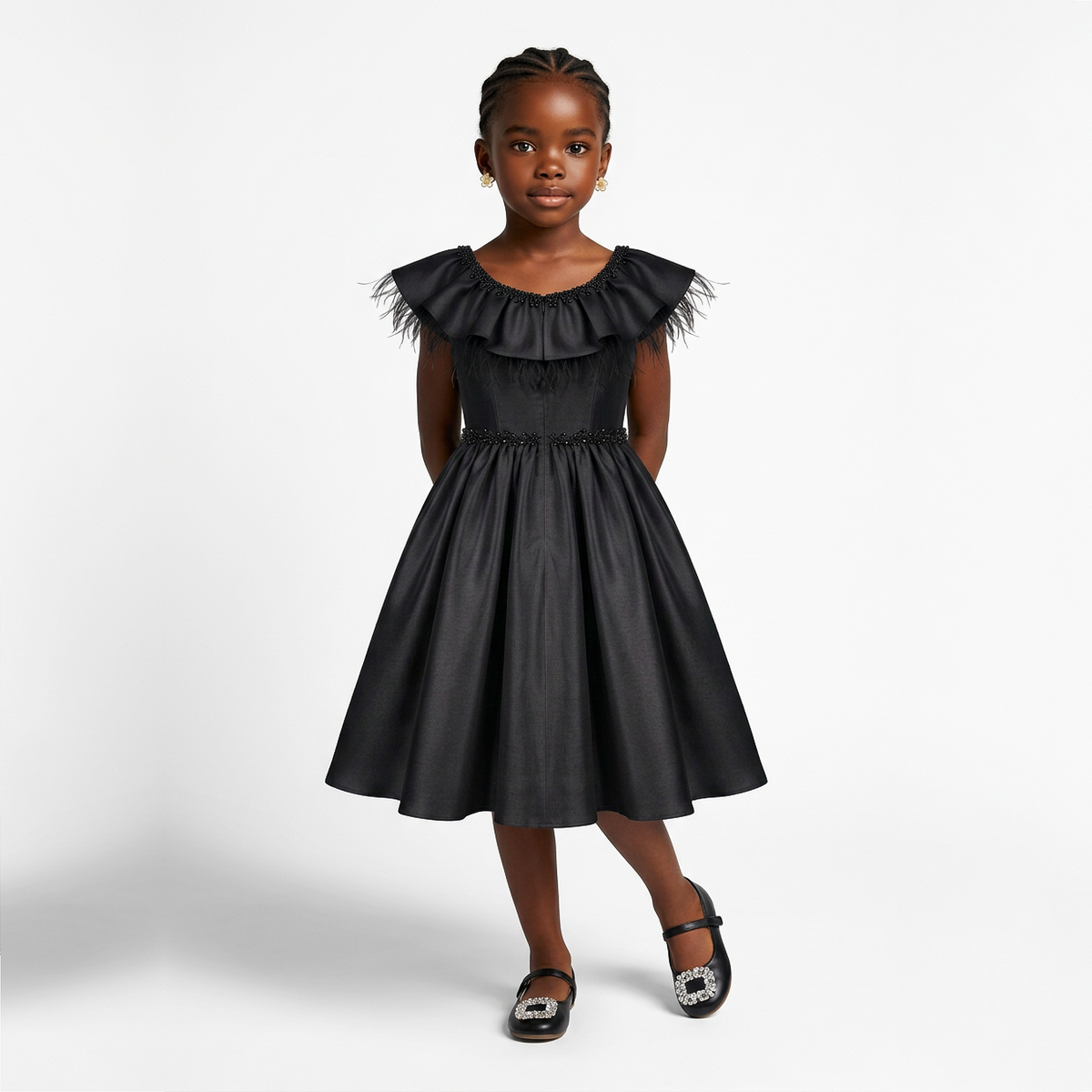 Layla Girls' Silk Flared Dress