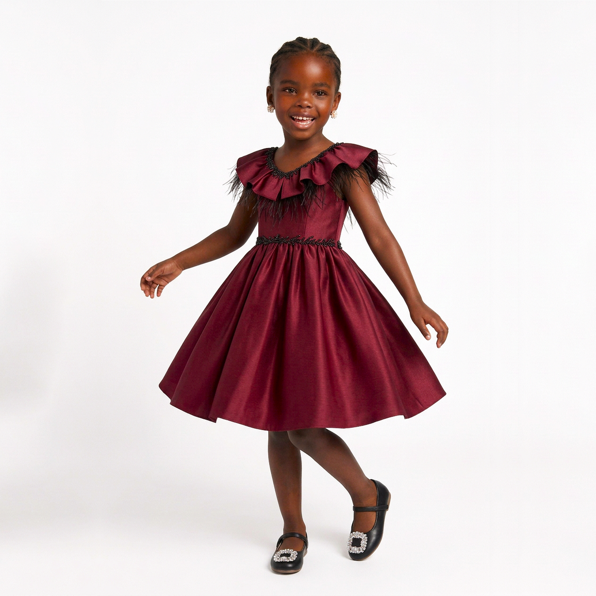 Layla Girls' Silk Flared Dress