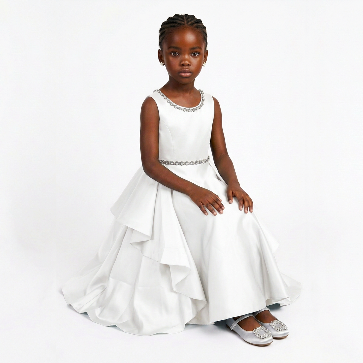 Esmeralda Girls’ High-Low Cascade Occasion Dress