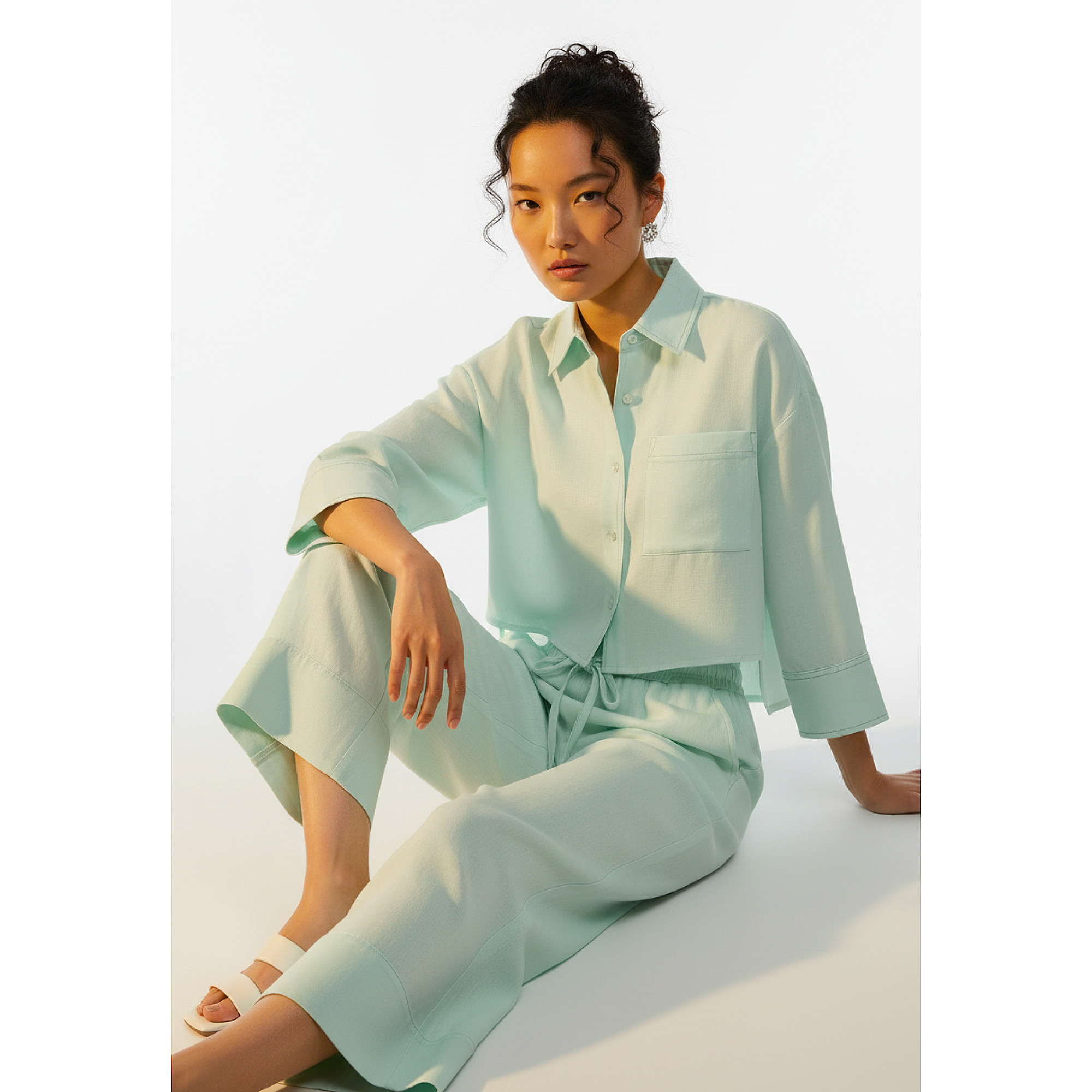 Tara Linen Boxy Shirt & Culotte Set