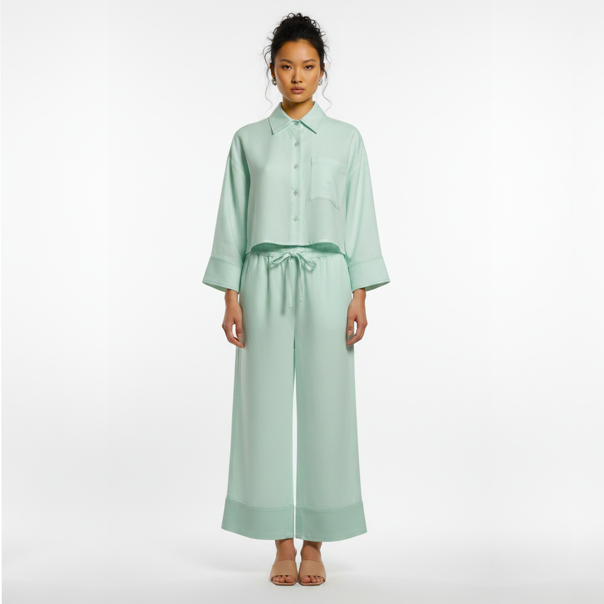Tara Linen Boxy Shirt & Culotte Set