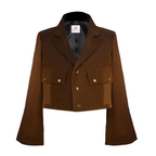 Brown jacket with bell sleeves on a white background