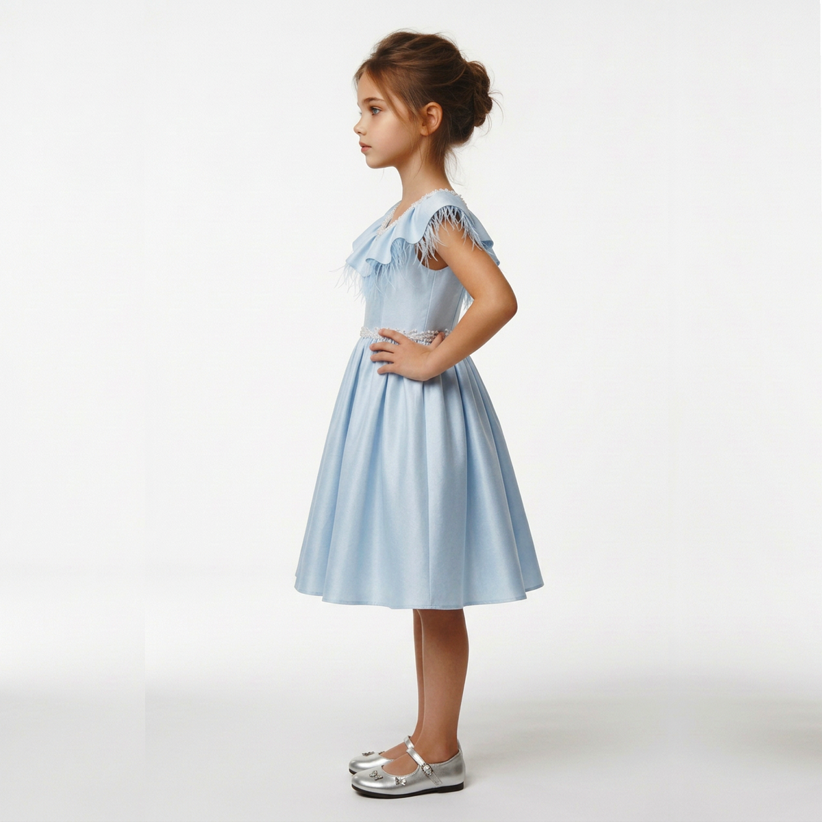 Layla Girls' Silk Flared Dress