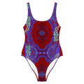 Multicolored patterned swimsuit on a white background