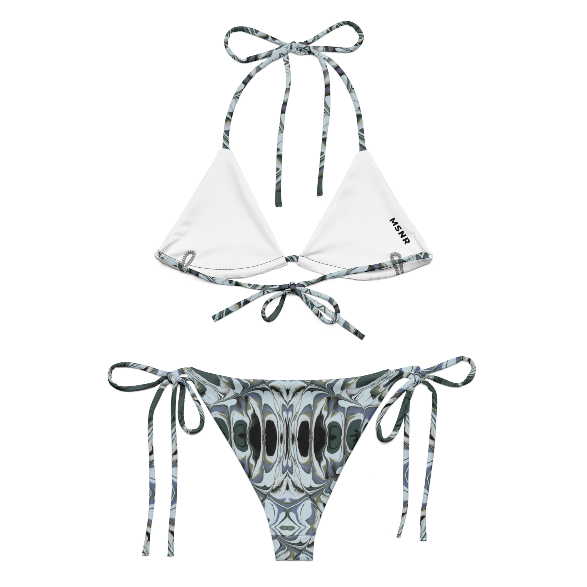 Kori Bikini Set | Ice Marble Wave Print String Bikini