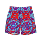 Colorful patterned shorts on a white background
