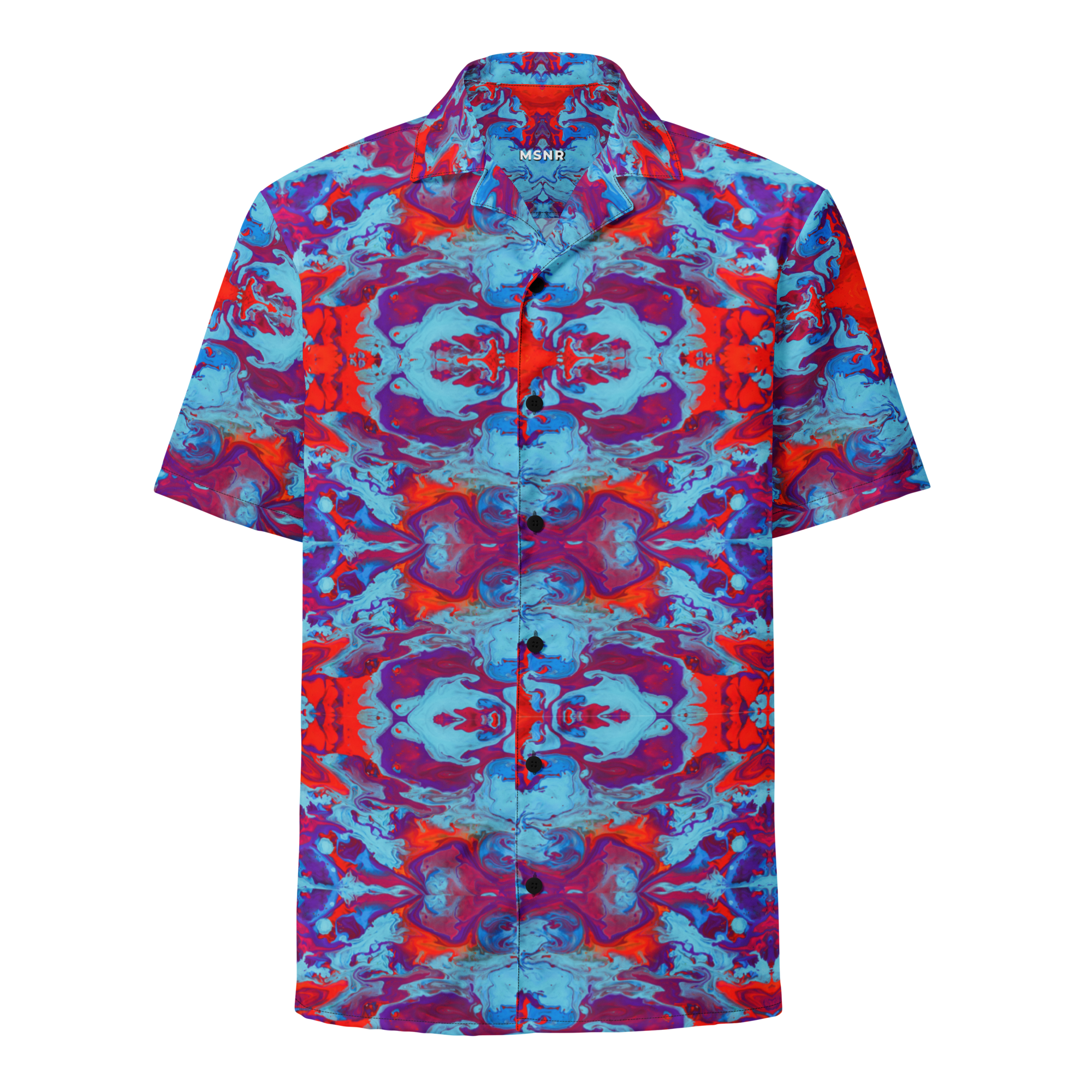 Colorful patterned shirt on a white background