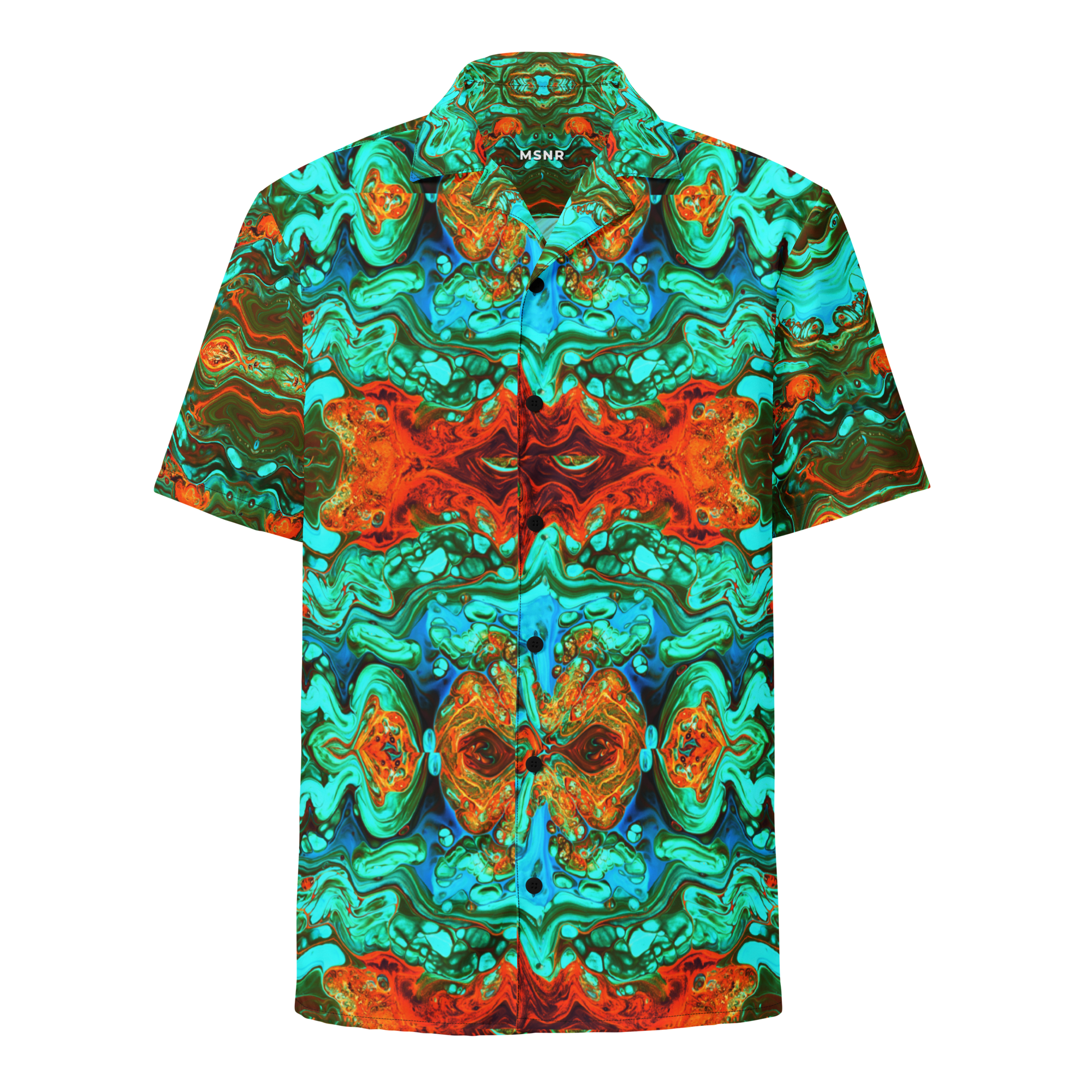Colorful patterned shirt on a white background