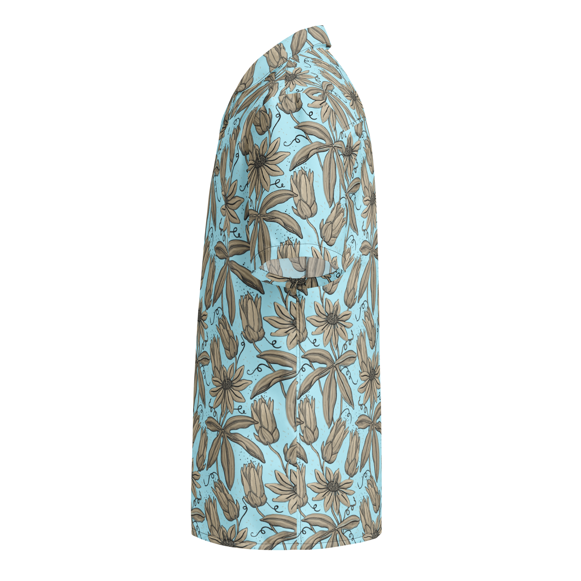 Floral patterned shirt on a white background