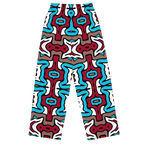 Colorful patterned pants on a white background