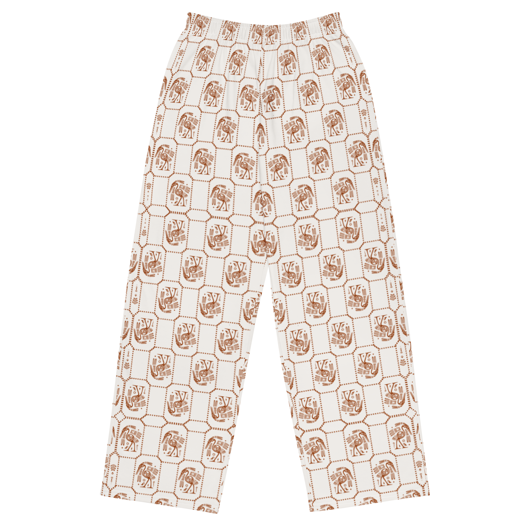 Coral-colored pants on a white background