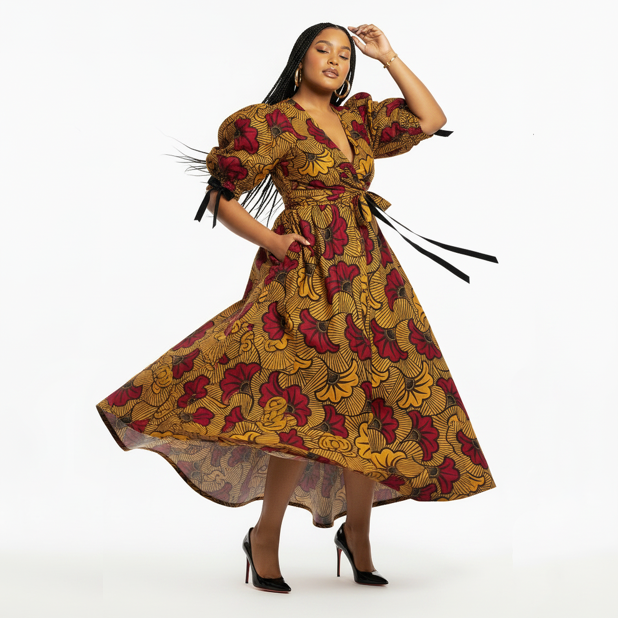 Nisa Wax Print Maxi Dress
