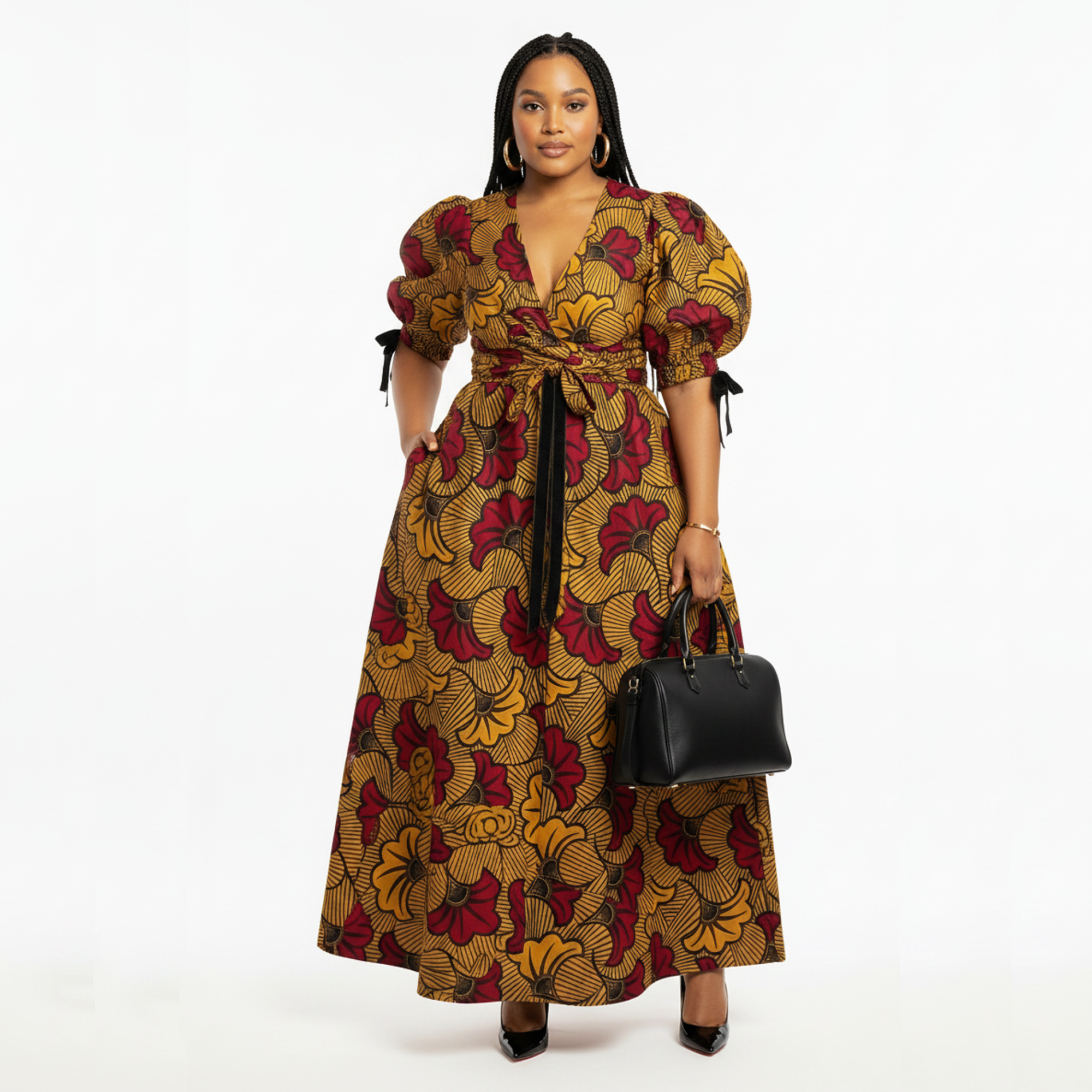 Nisa Wax Print Maxi Dress
