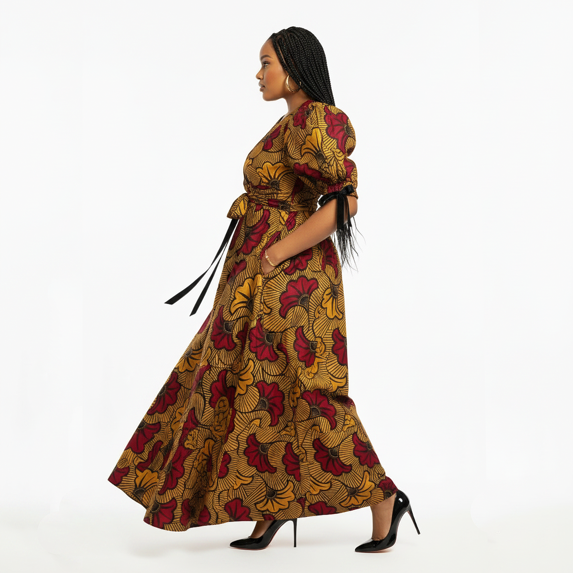 Nisa Wax Print Maxi Dress