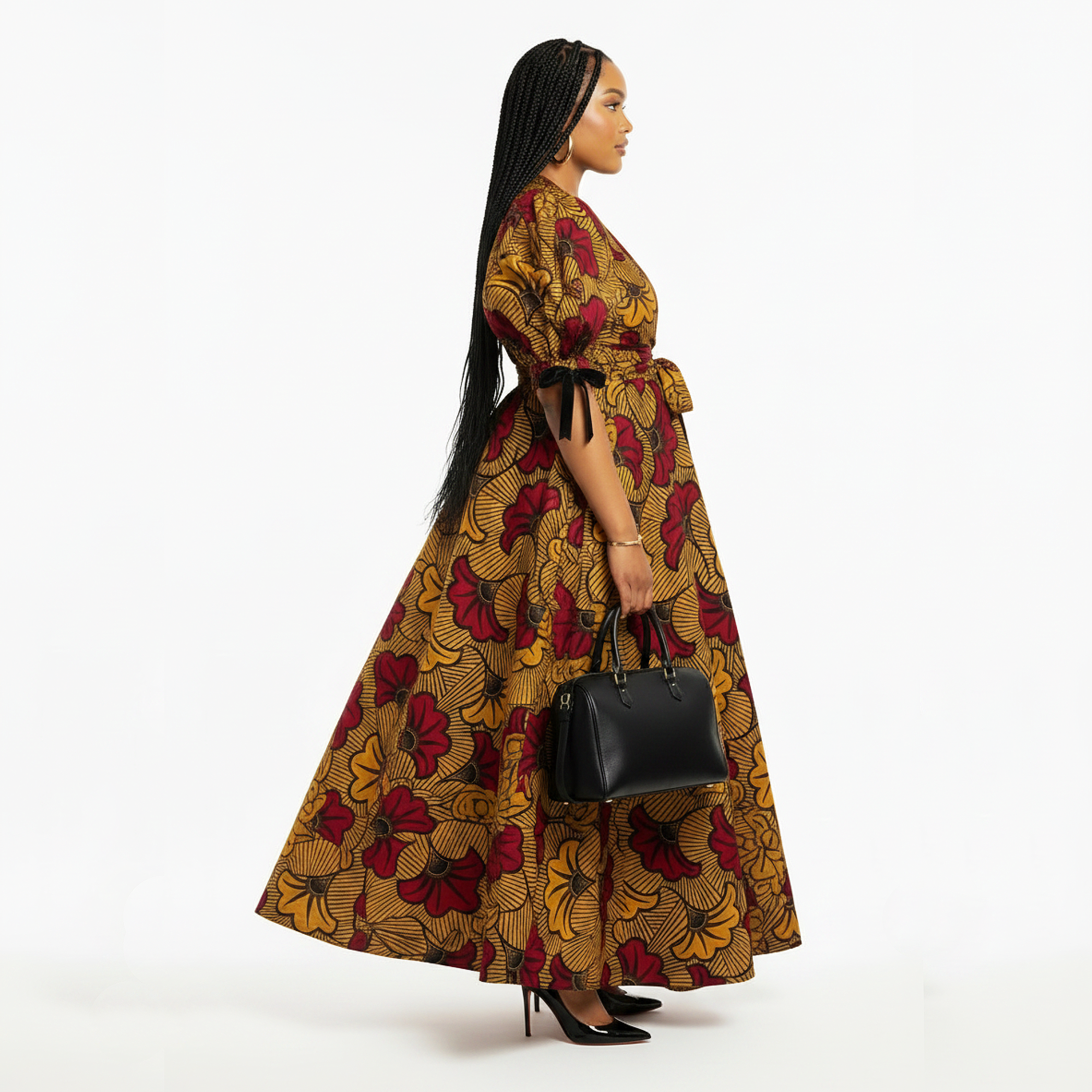 Nisa Wax Print Maxi Dress