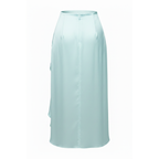 Oma Ruched Drape Silk Midi Skirt