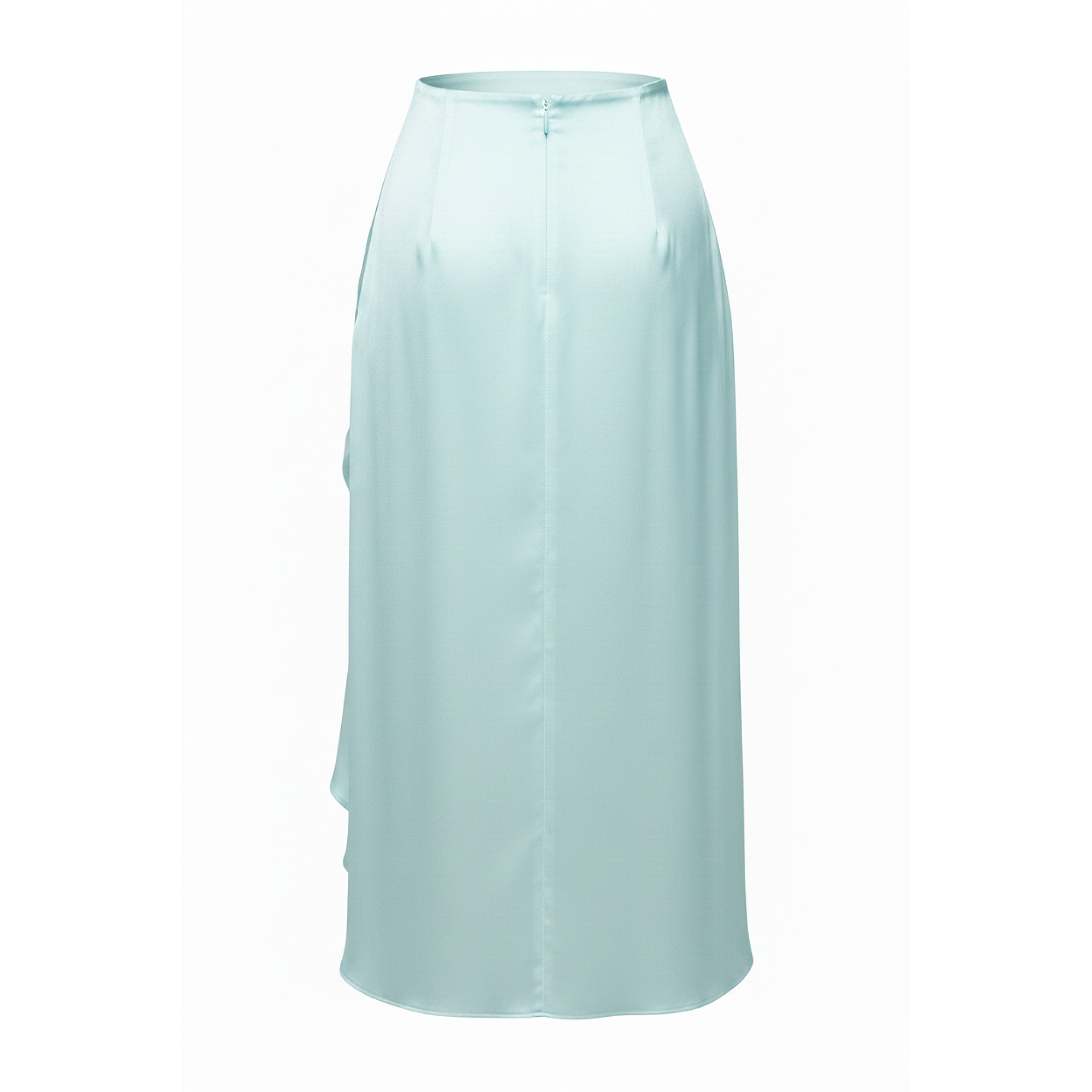 Oma Ruched Drape Silk Midi Skirt