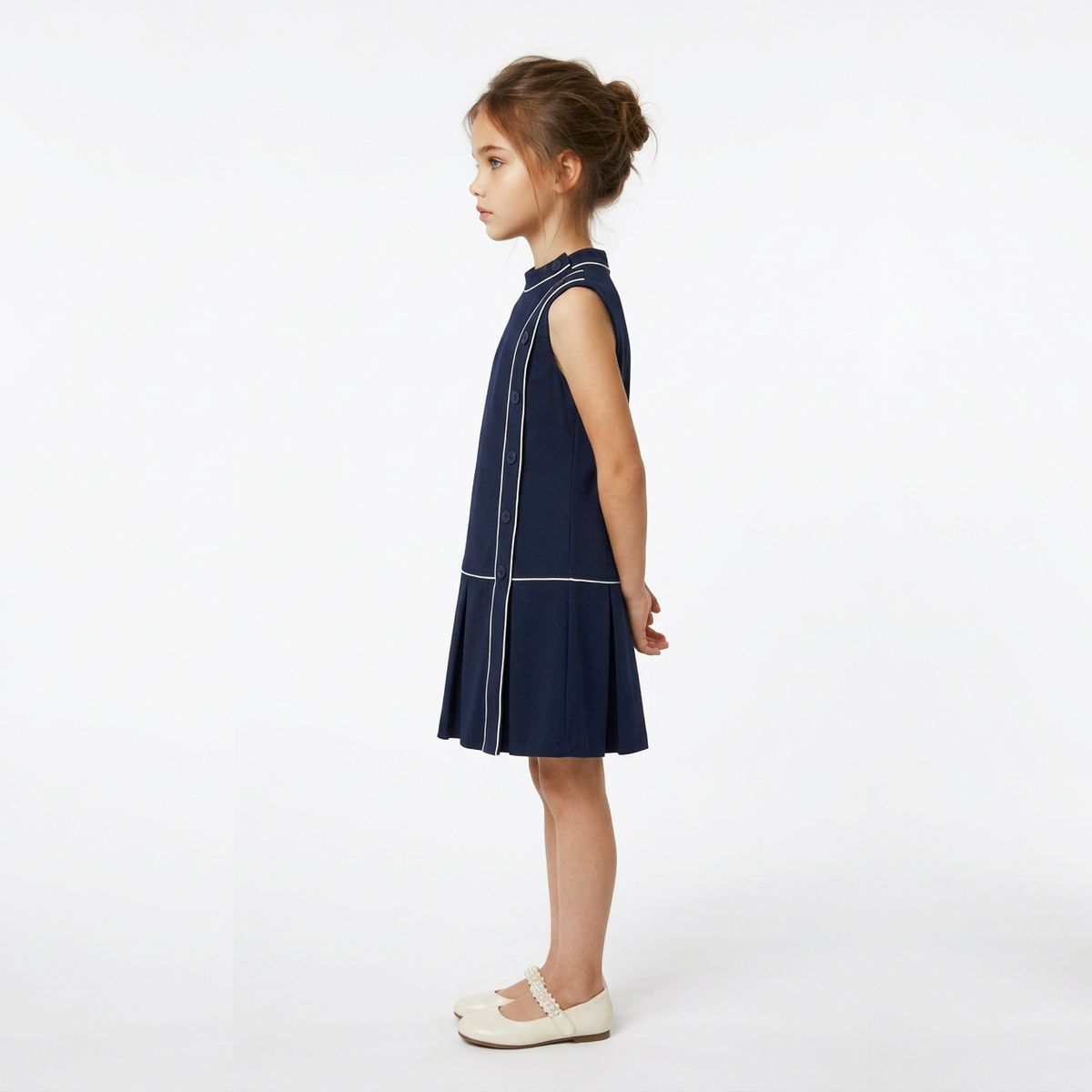Kezie Girl's Pleated Crepe Dress