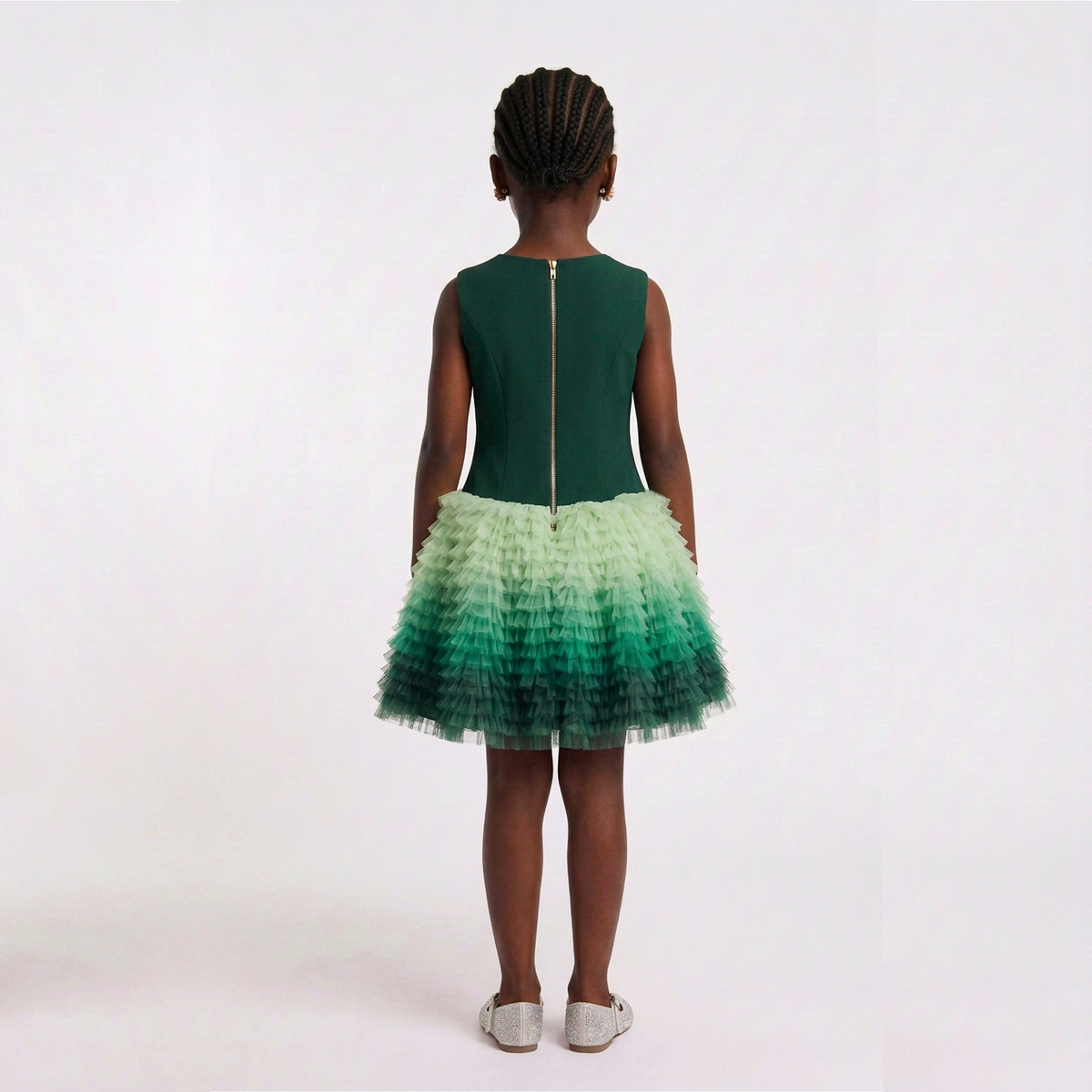 Saphira Girls’ Ombré Bow Ruffle Occasion Dress