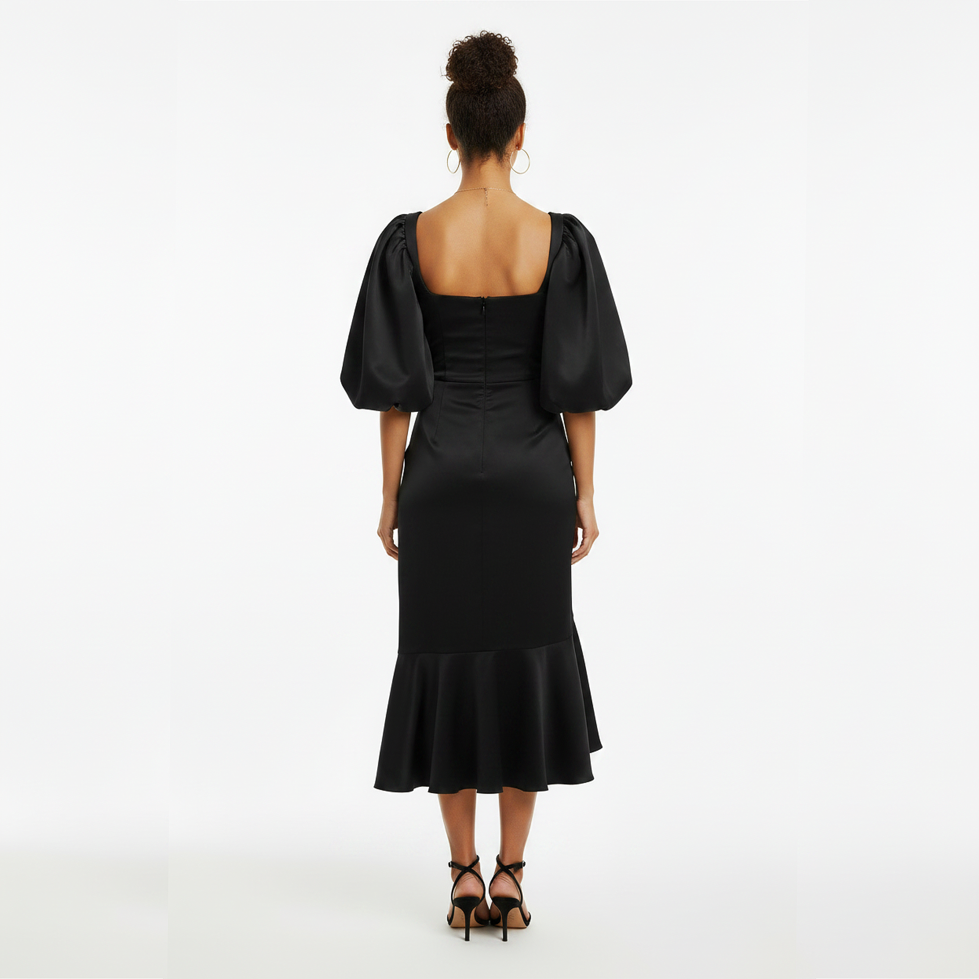 Rosalindt Draped Bodice Silk and Taffeta Dress