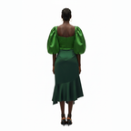 Rosalindt Draped Bodice Silk and Taffeta Dress