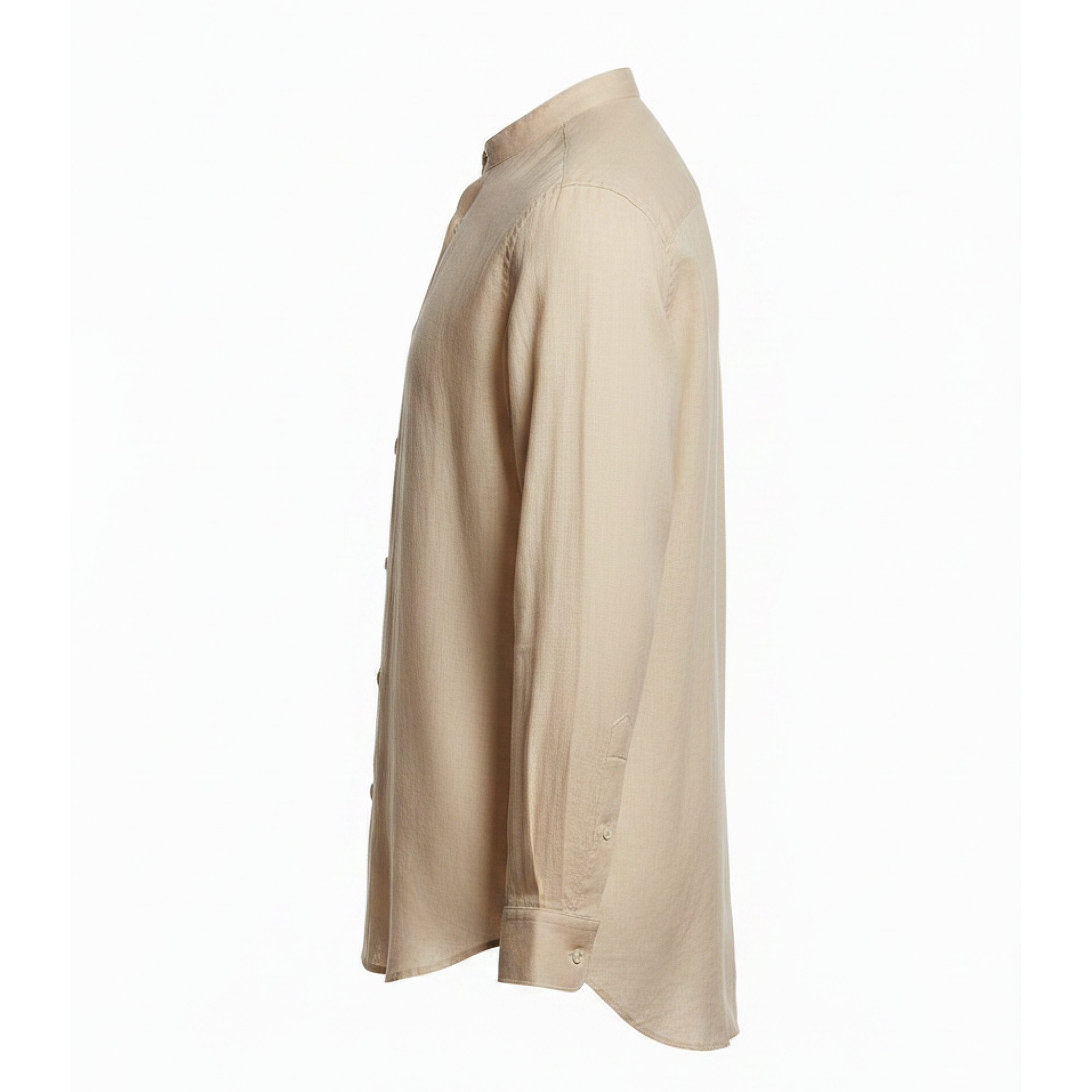 Beige long-sleeve shirt on a white background