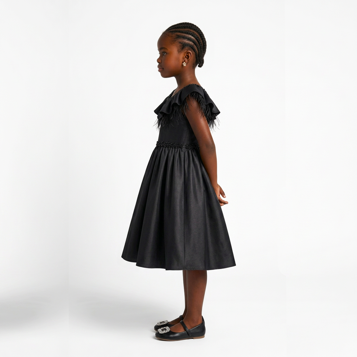 Layla Girls' Silk Flared Dress