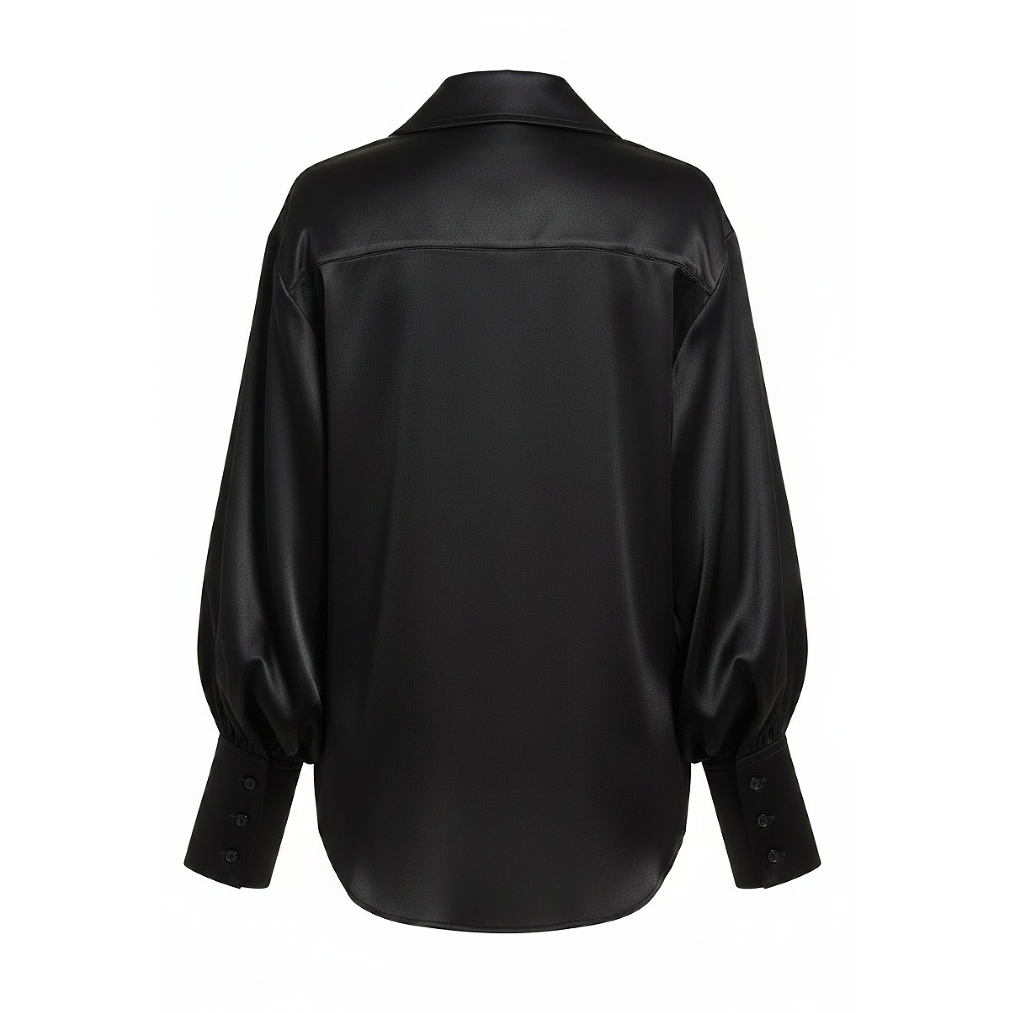 Black satin shirt on a white background