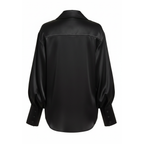 Black satin shirt on a white background