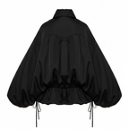 Lolo Balloon Sleeve Ruffle Crop Blouse