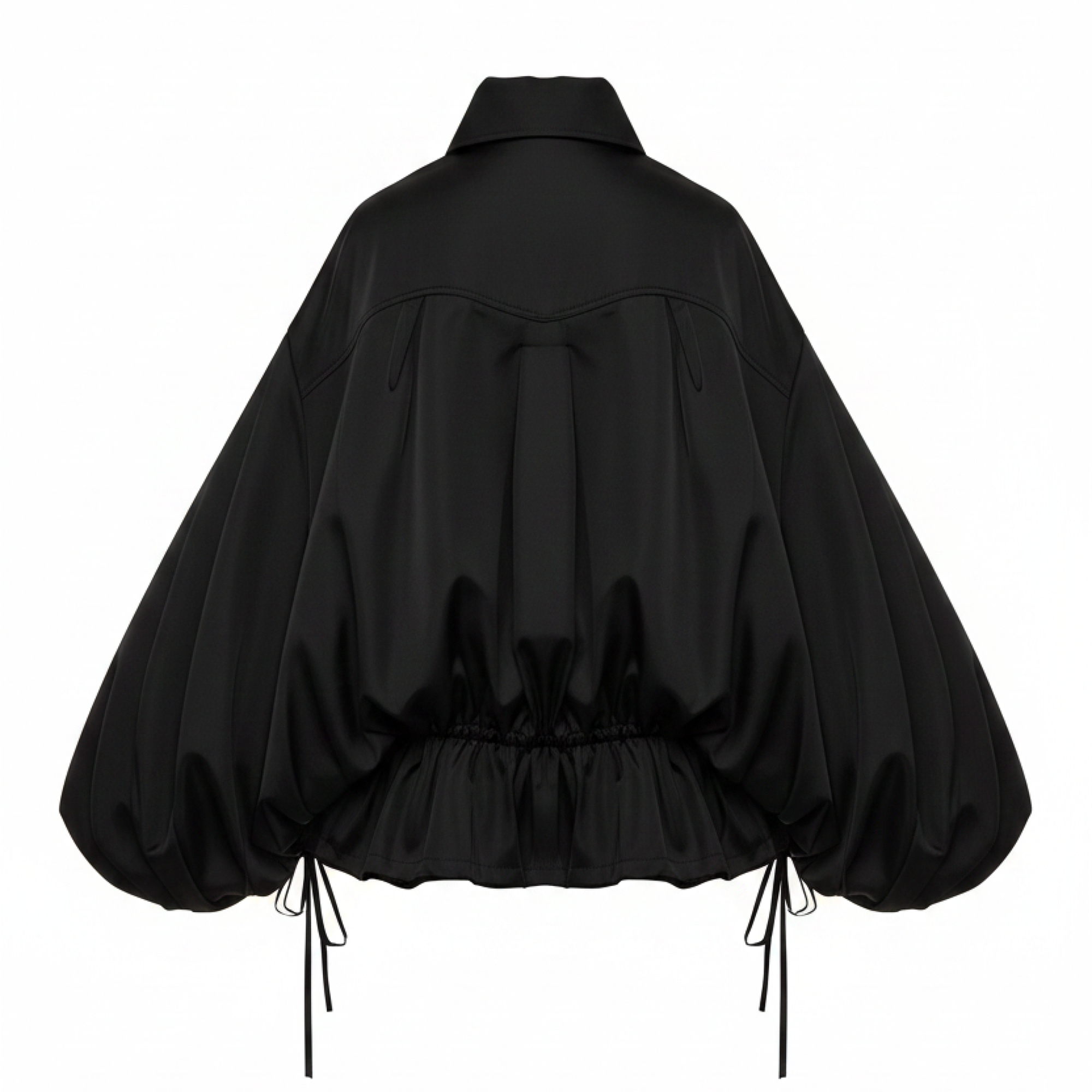 Lolo Balloon Sleeve Ruffle Crop Blouse