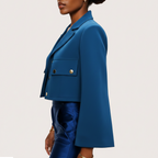 AṢẸ́ Midnight Bell-Sleeve Cropped Blazer