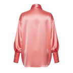 Pink satin shirt on a white background