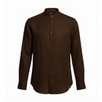 Brown button-up shirt on a white background