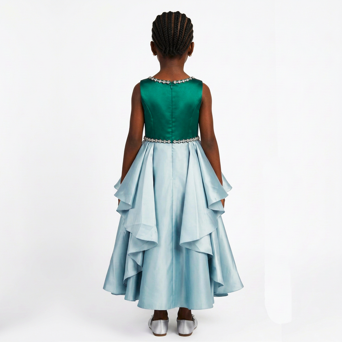 Esmeralda Girls’ High-Low Cascade Occasion Dress