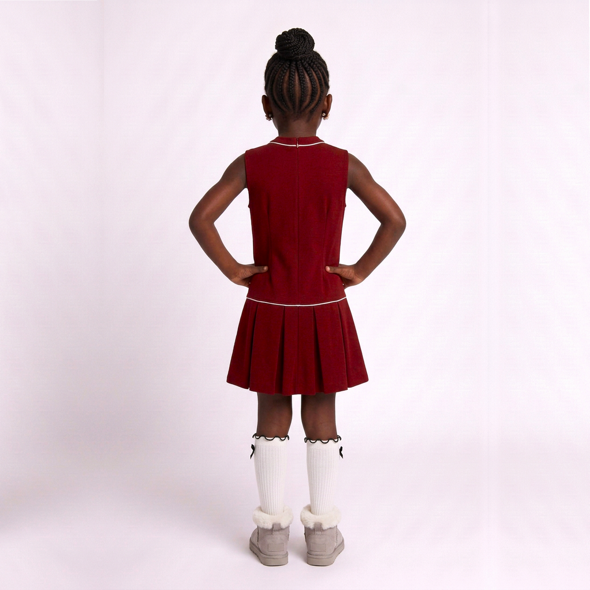 Kezie Girl's Pleated Crepe Dress